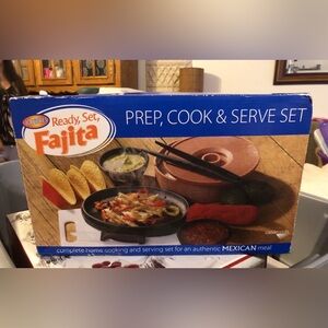 Casa Moda Cast Iron Fajita Mexican 10 Pc Prep Serve Pan